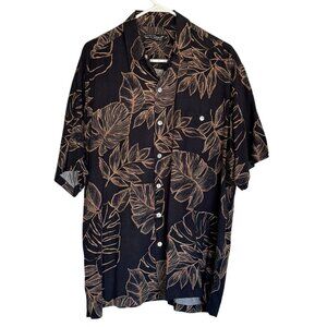 Tori Richard Honolulu Tropical Leaf Print Men's Button Down Shirt Size Medium d1
